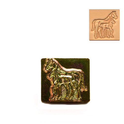Load image into Gallery viewer, Mare &amp; Foal 3D Embossing Stamp from Identity Leathercraft
