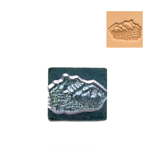 Load image into Gallery viewer, Mountain Scene 3D Embossing Stamp from Identity Leathercraft
