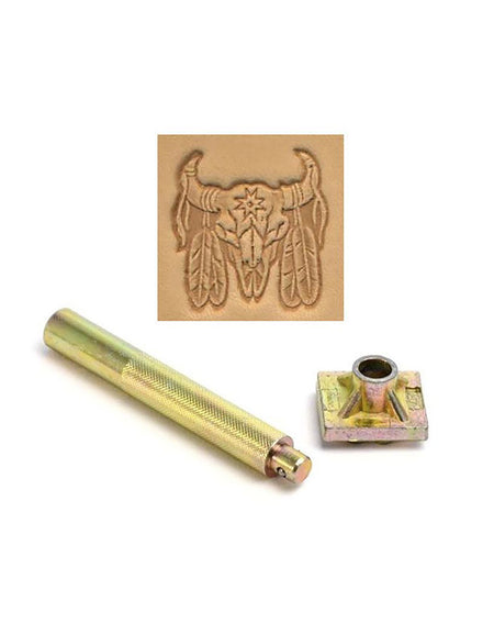 Skull & Feathers 3D Embossing Stamp