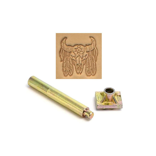 Skull & Feathers 3D Embossing Stamp