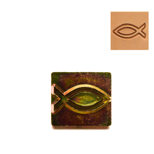 Load image into Gallery viewer, Ichthus Fish 3D Embossing Stamp from Identity Leathercraft
