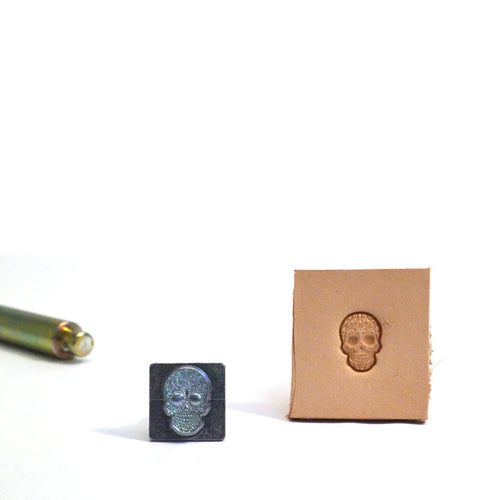 Load image into Gallery viewer, Sugar Skull Mini 3D Embossing Stamp from Identity Leathercraft
