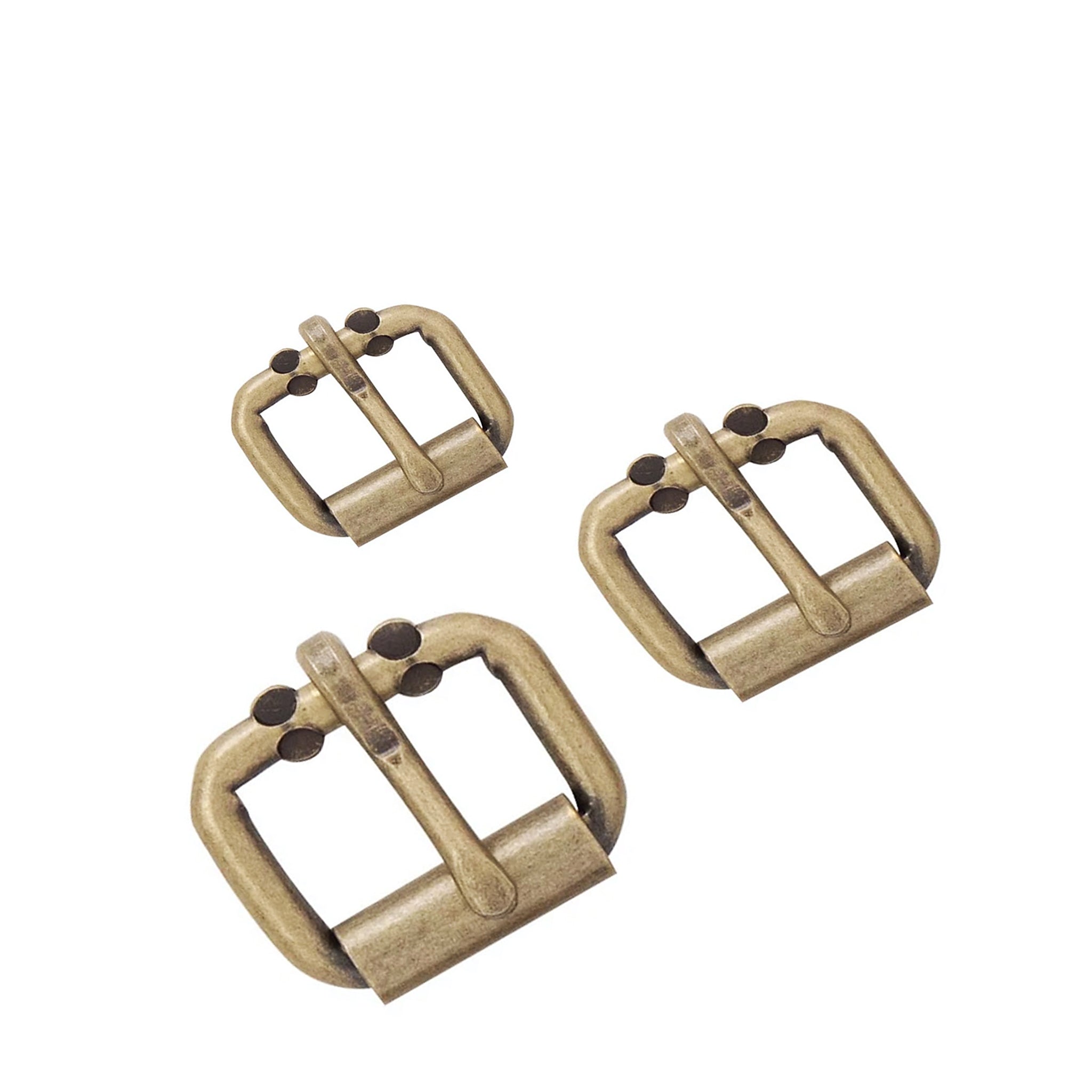 Single Prong Roller Buckles - Antique Brass from Identity Leathercraft
