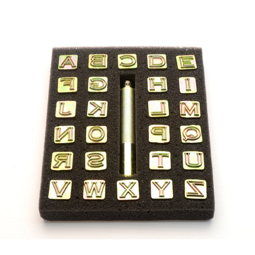Load image into Gallery viewer, 1/2&quot; Open Face Alphabet Stamp Set
