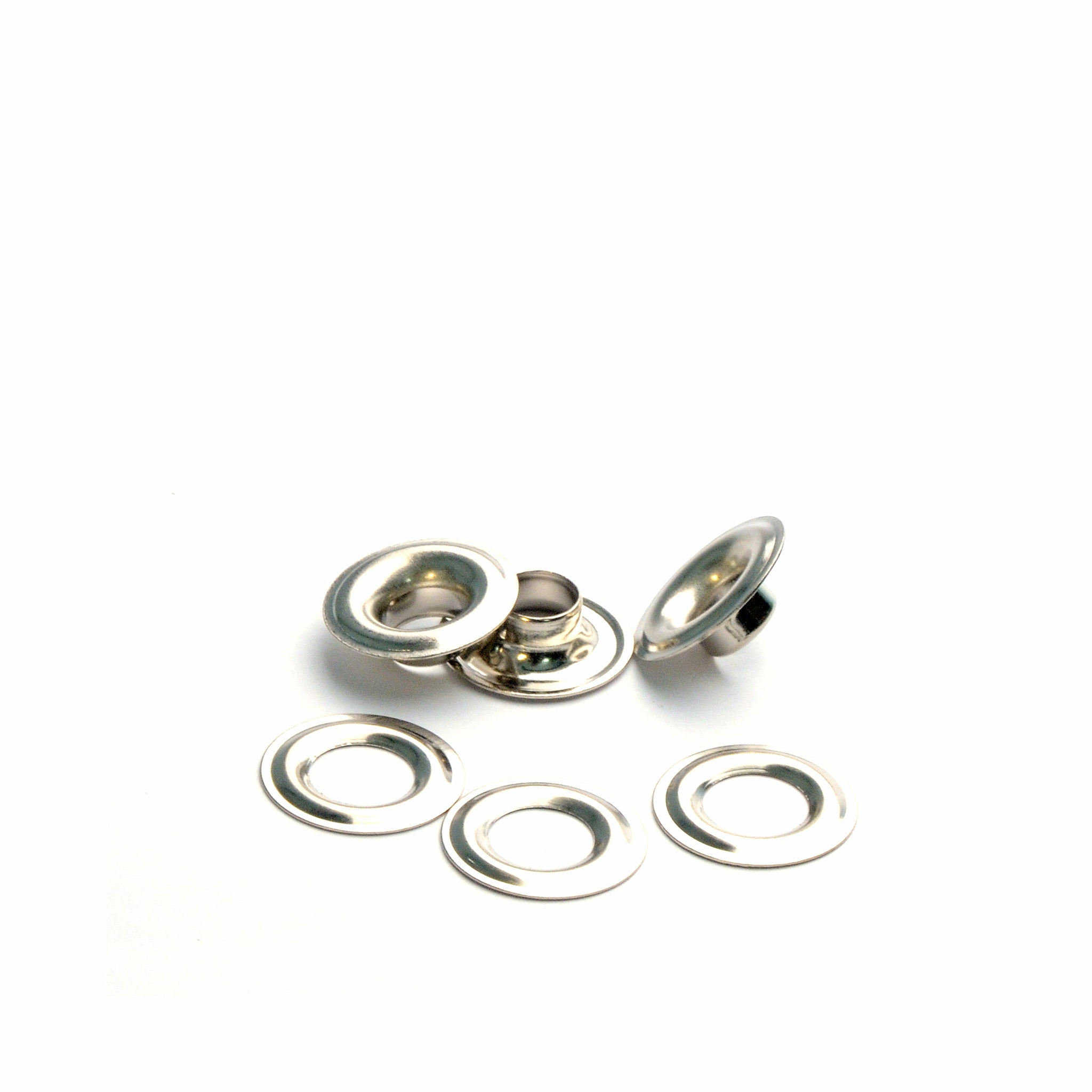 Nickel over Brass Extra Long Solid Brass Grommets (Eyelet and Washer) from Identity Leathercraft