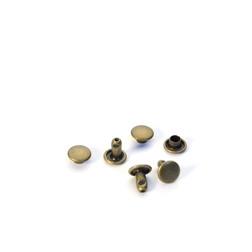 Load image into Gallery viewer, Small Antique Brass Double Cap Rivets from Identity Leathercraft
