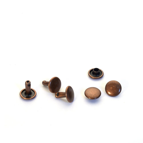 Load image into Gallery viewer, Medium Antique Copper Double Cap Rivets from Identity Leathercraft
