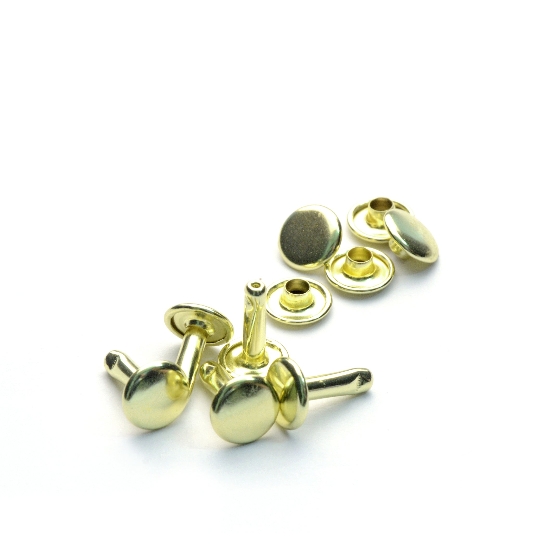 Large Brass Double Cap Rivets from Identity Leathercraft