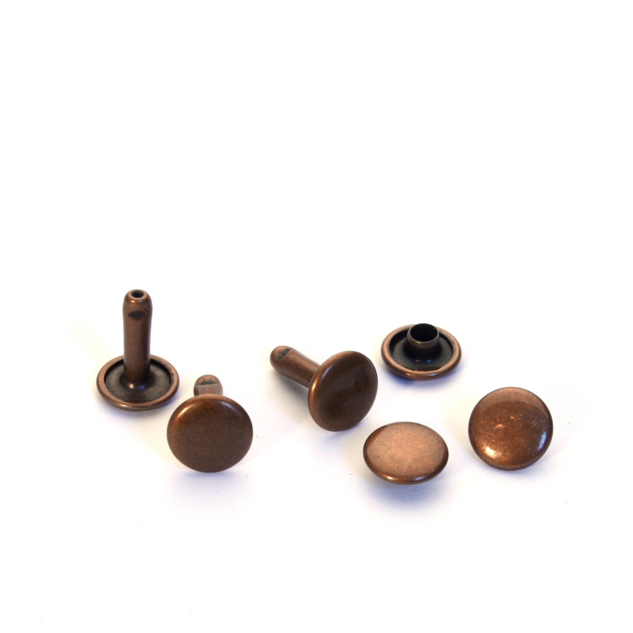 Large Antique Copper Double Cap Rivets from Identity Leathercraft