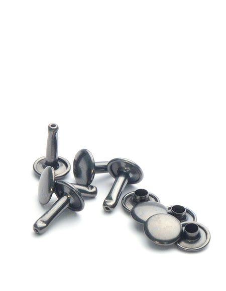 Wide Double Cap Rivets Assortment Pack- Antique Nickel from Identity Leathercraft