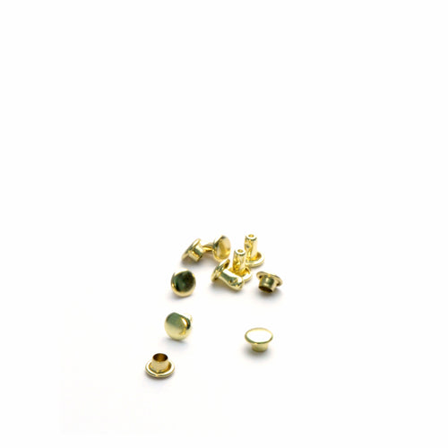 Load image into Gallery viewer, Extra Small Brass Double Cap Rivets from Identity Leathercraft
