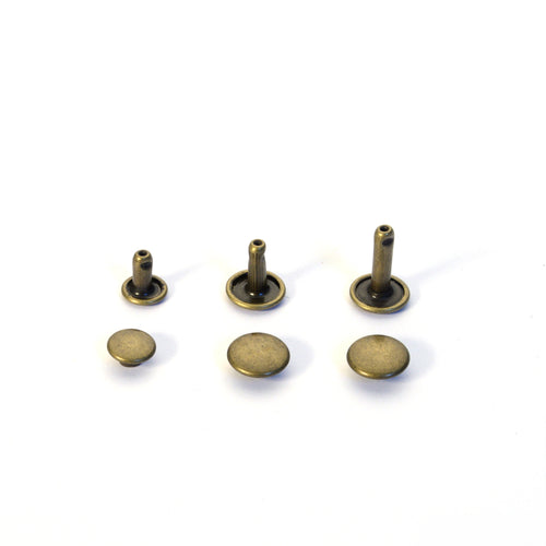Load image into Gallery viewer, Wide Double Cap Rivets Assortment Pack- Antique Brass from Identity Leathercraft
