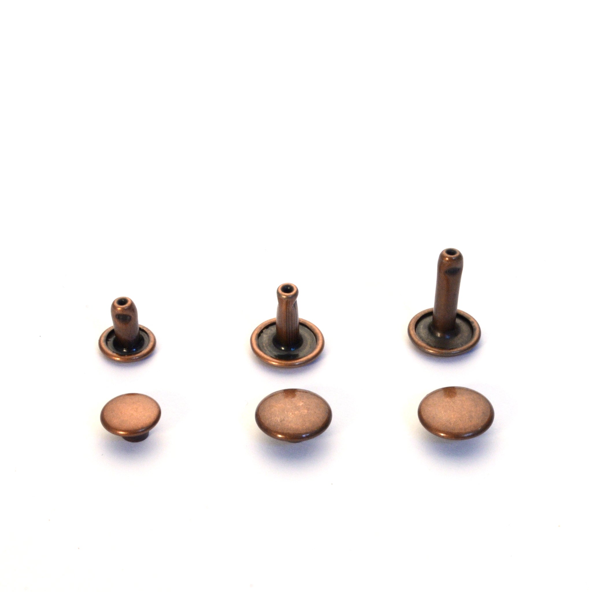 Wide Double Cap Rivets Assortment Pack- Antique Copper from Identity Leathercraft