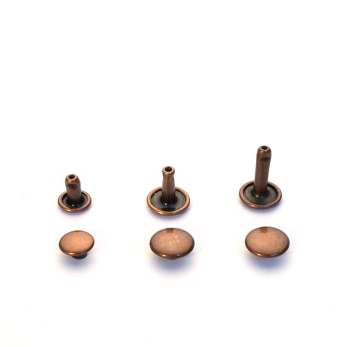 Load image into Gallery viewer, Wide Double Cap Rivets Assortment Pack- Antique Copper from Identity Leathercraft
