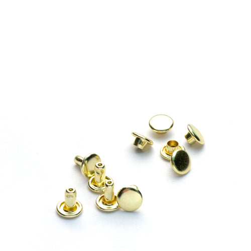 Load image into Gallery viewer, Small Brass  Double Cap Rivets from Identity Leathercraft
