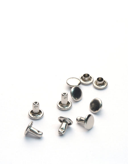 Small Nickel/brass Double Cap Rivets from Identity Leathercraft