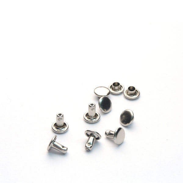 Small Nickel/brass Double Cap Rivets from Identity Leathercraft