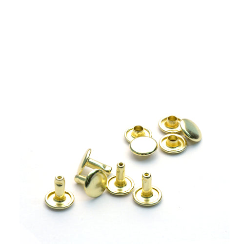 Load image into Gallery viewer, Medium Brass Double Cap Rivets from Identity Leathercraft
