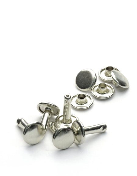 Large Nickel Double Cap Rivets from Identity Leathercraft