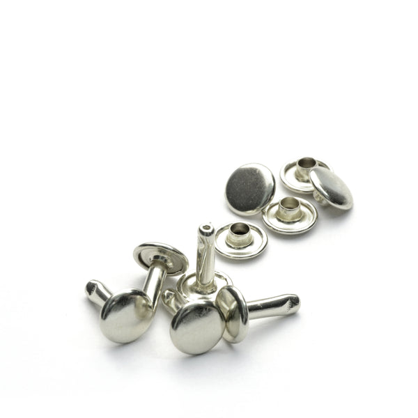 Large Nickel Double Cap Rivets from Identity Leathercraft