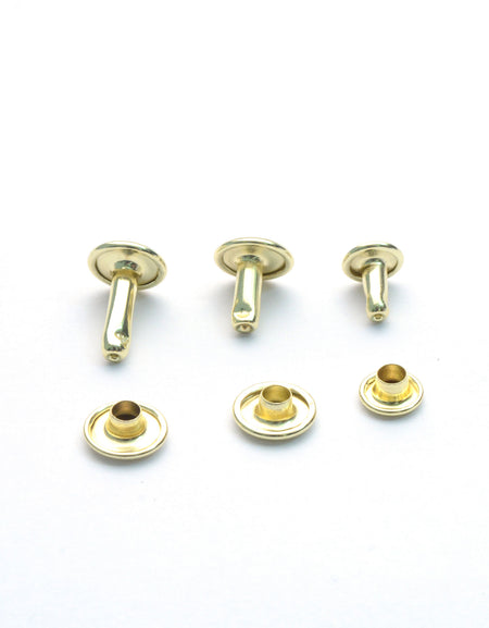 Solid Brass Double Cap Rivets for leather craft leather work
