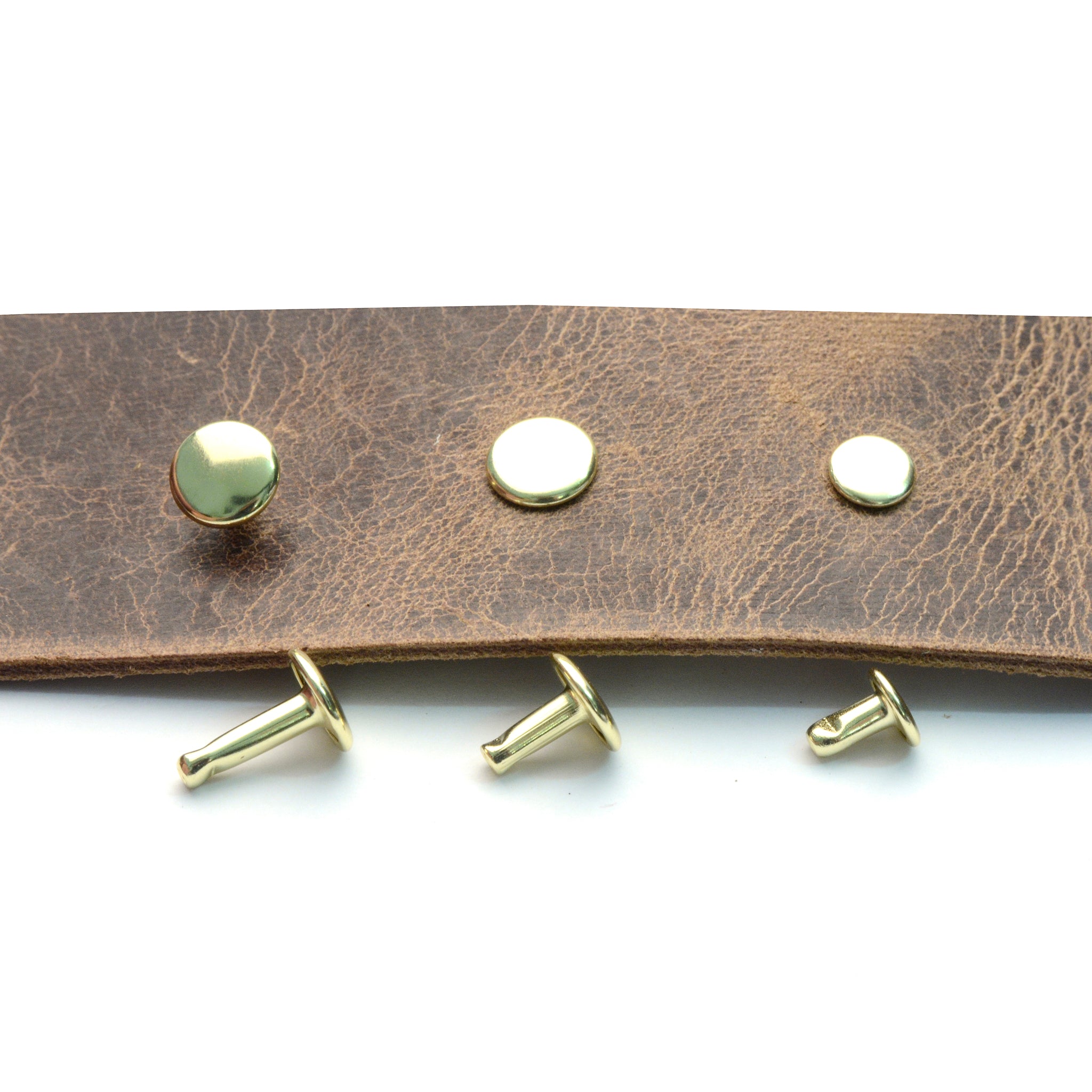 Brass Double Cap Rivets from Identity Leathercraft