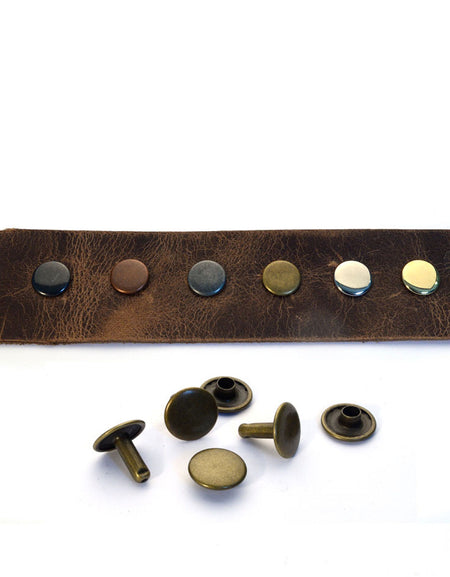 Wide Double Cap Rivets (Nickel Free) from Identity Leathercraft