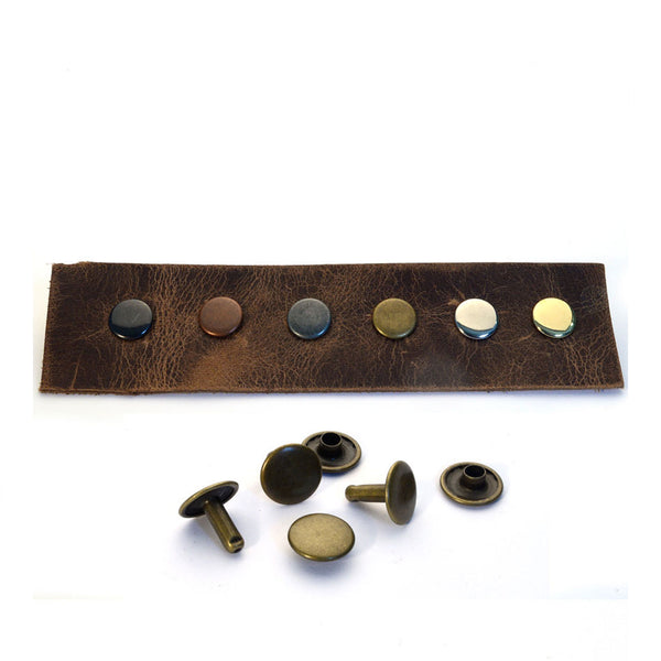 Wide Double Cap Rivets (Nickel Free) from Identity Leathercraft