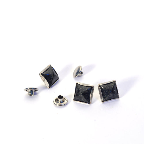 Load image into Gallery viewer, Black Stone Pyramid Rivets from Identity Leathercraft
