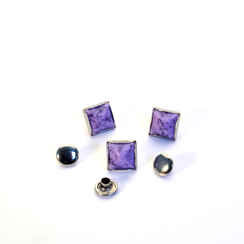 Load image into Gallery viewer, Purple Stone Pyramid Rivets from Identity Leathercraft
