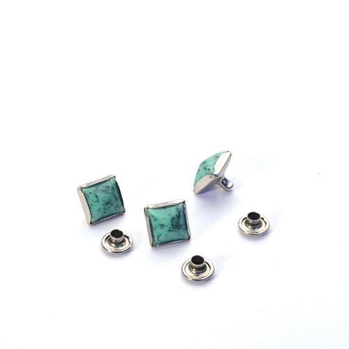 Load image into Gallery viewer, Light Turquoise Stone Pyramid Rivets from Identity Leathercraft
