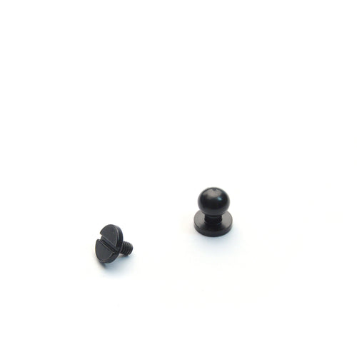 Load image into Gallery viewer, Small Black Plated Button Stud (Sam Browne) from Identity Leathercraft
