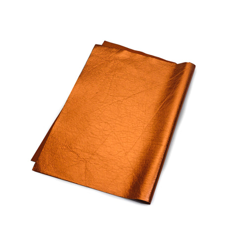 Load image into Gallery viewer, Orange Metallic Foil Leather from Identity Leathercraft
