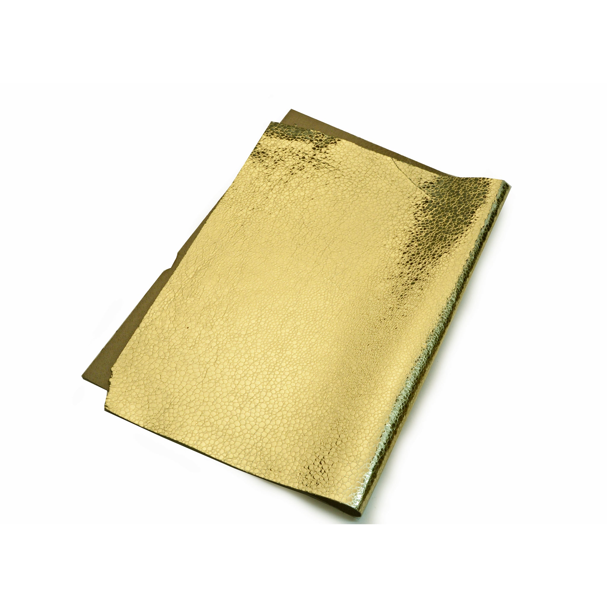 Gold Pebble Foil Leather