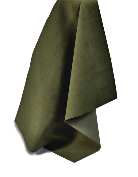 Dark Olive Lightweight Pig Suede from Identity Leathercraft