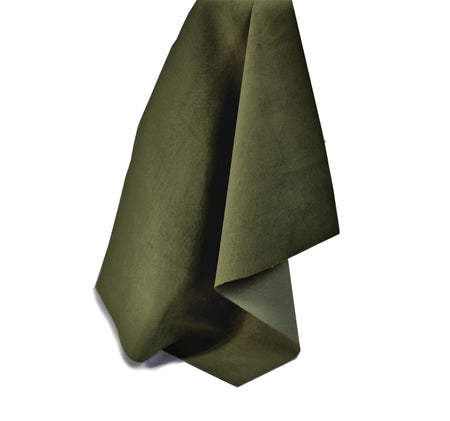 Dark Olive Lightweight Pig Suede from Identity Leathercraft