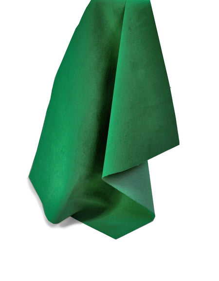 Super soft lightweight suede in Emerald Green, ideal for linings, clothing, can be machine sewn