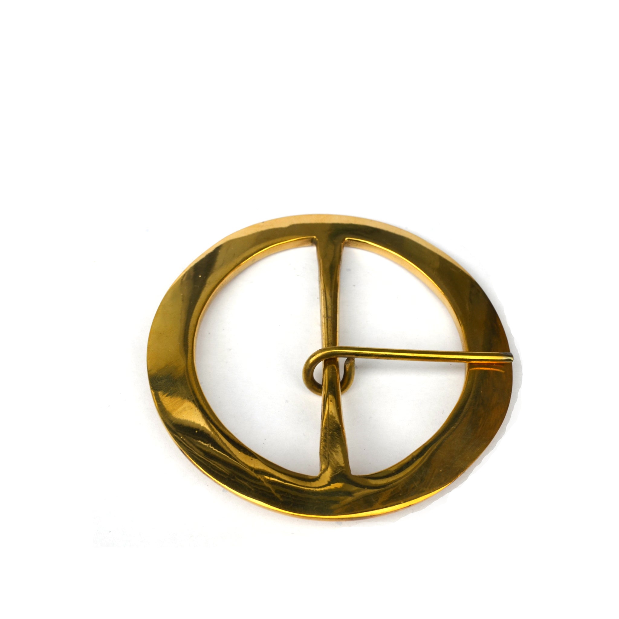 Large Circular Buckle Solid Brass from Identity Leathercraft