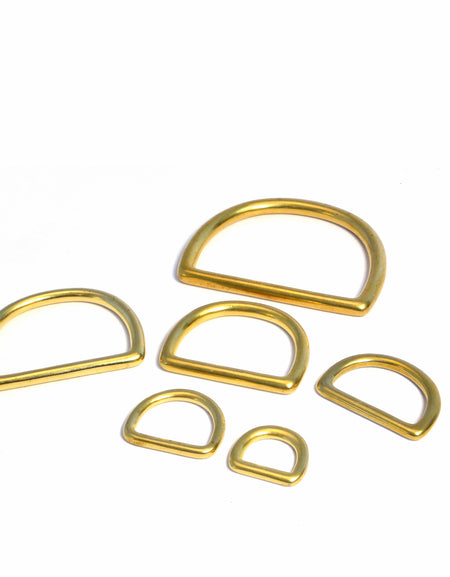 Solid Brass Dee 'D' Rings from Identity Leathercraft
