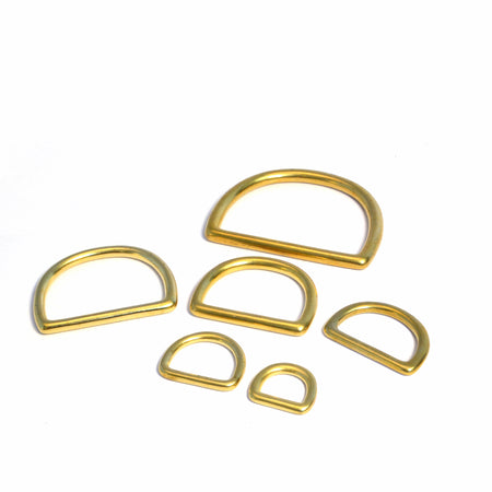 Solid Brass Dee 'D' Rings from Identity Leathercraft