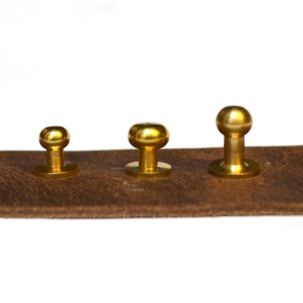 Identity Solid Brass Button Stud (Sam Browne) from Identity Leathercraft