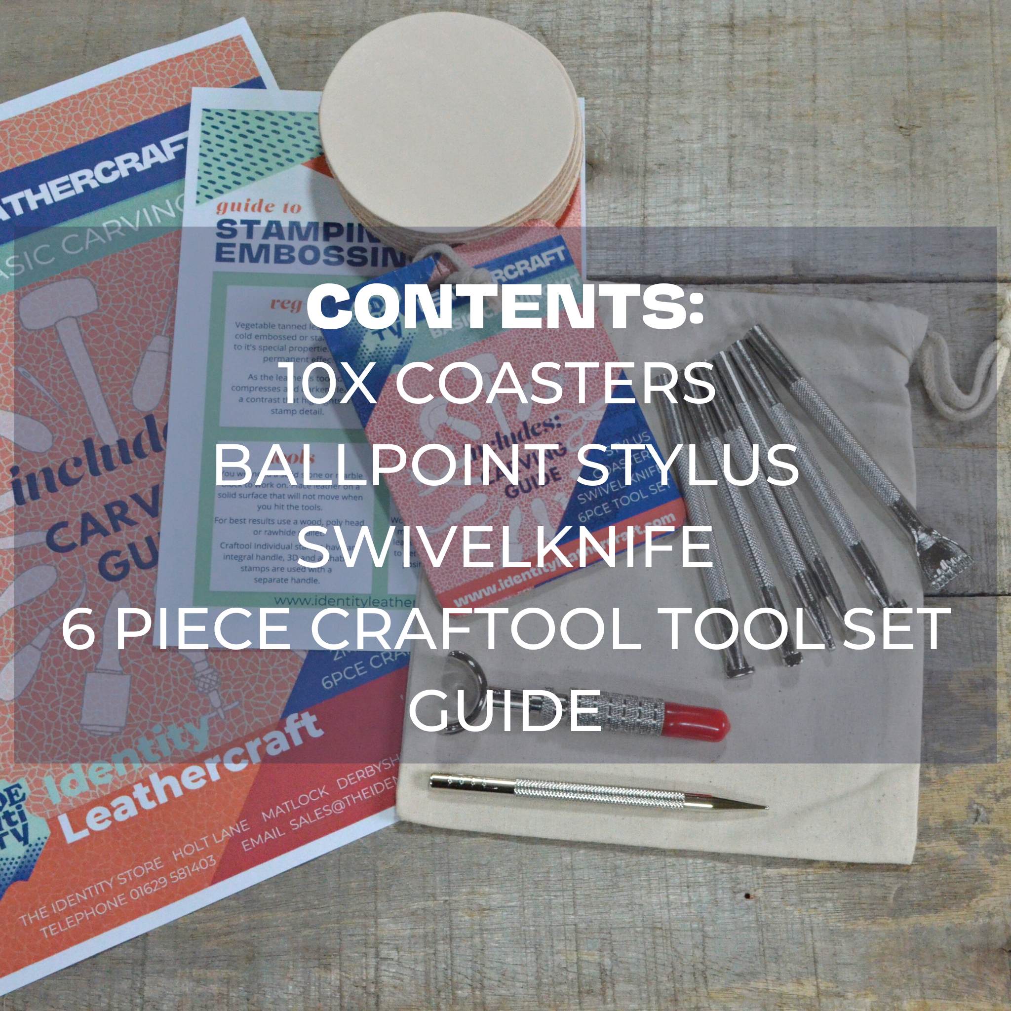 This starter pack will give you a all you need to begin leather carving and tooling - transferring your designs into leather with a textured 3D effect.