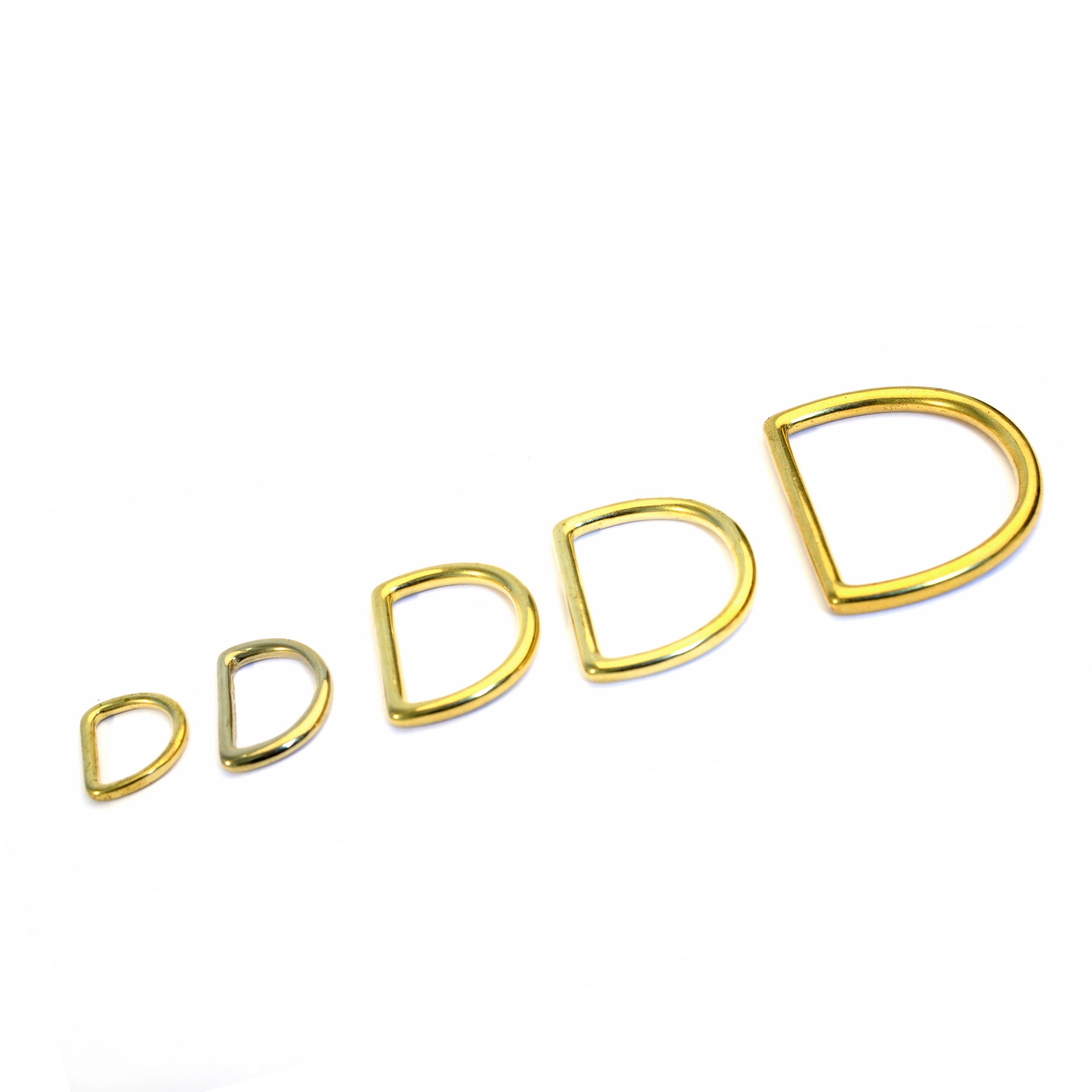 Solid Brass Dee 'D' Rings from Identity Leathercraft