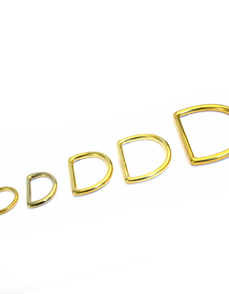 Solid Brass Dee 'D' Rings from Identity Leathercraft