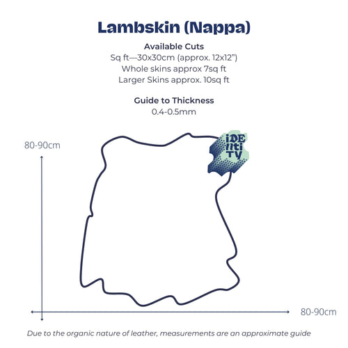 Load image into Gallery viewer, Chart to depict the skin size of Lambskin Leather
