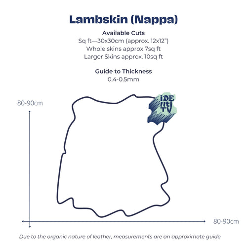 Load image into Gallery viewer, Chart to depict skin size for Identity Lambskin leather
