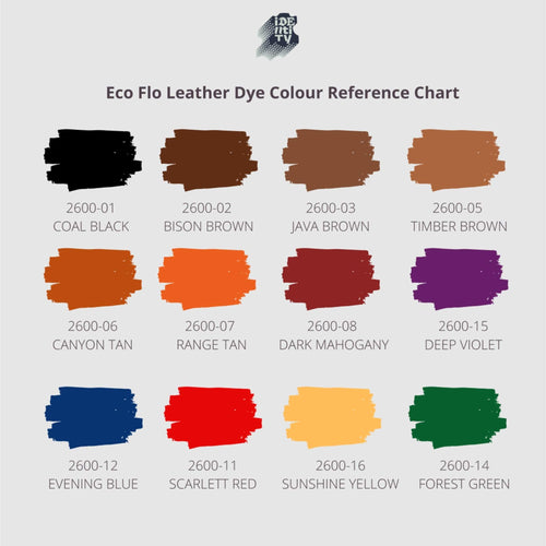 Load image into Gallery viewer, Eco-Flo Leather Dye Colour Chart from Identity Leathercraft
