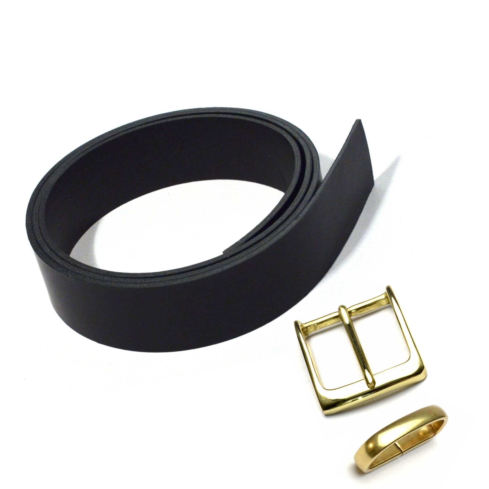 Make your own leather belt starter pack - choose from black, brown or tan with brass or nickel hardware