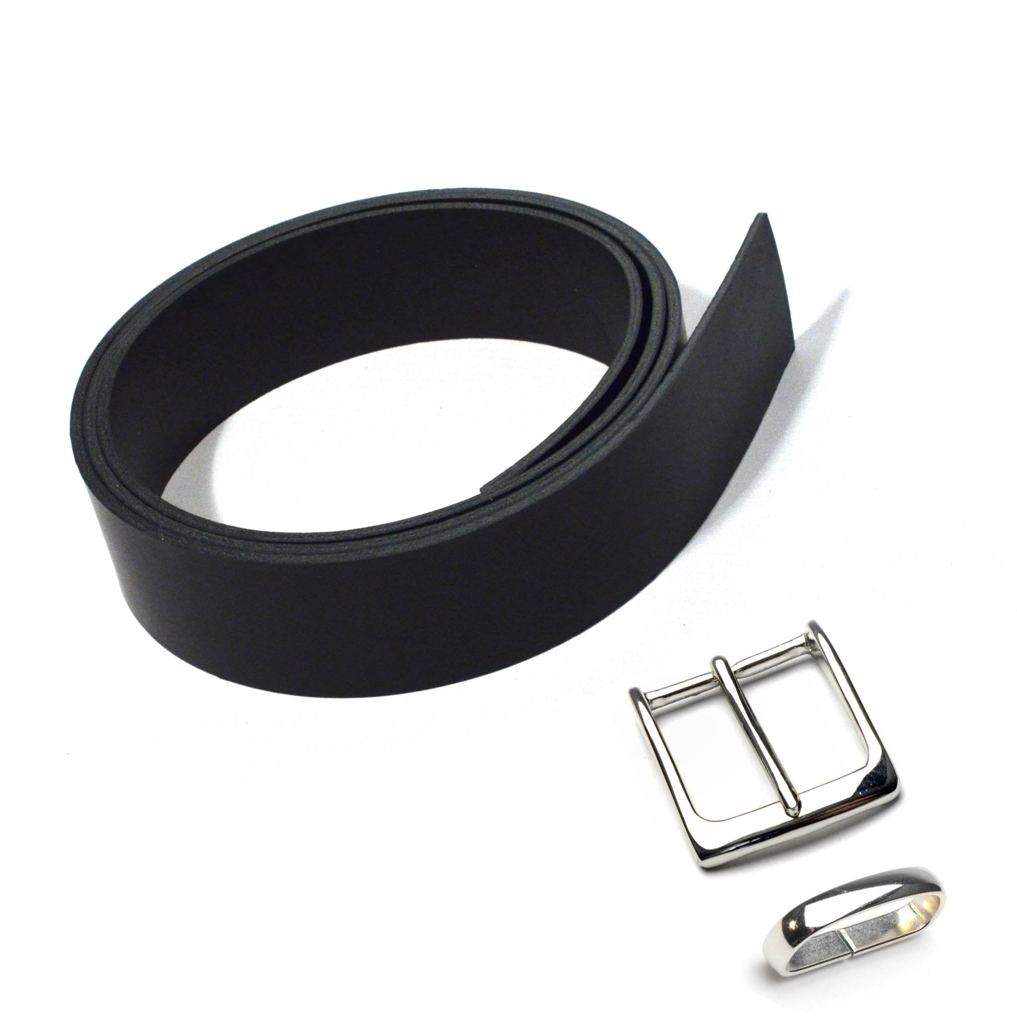 Make your own leather belt starter pack - choose from black, brown or tan with brass or nickel hardware