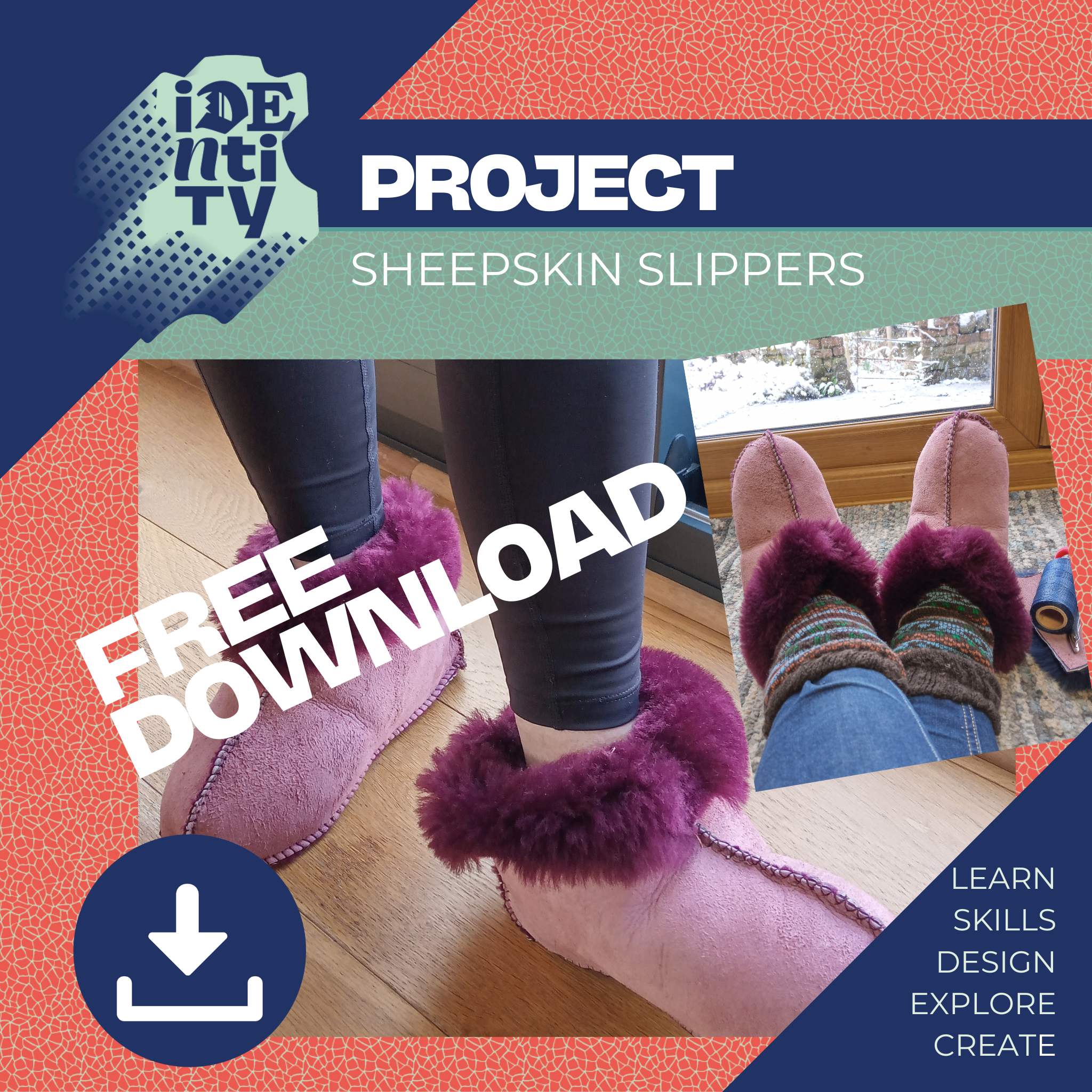 Click the link in the product description  for our free project for making your own sheepskin slippers